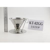 Buy cheap Stainless Steel Pour Over Cone Dripper With Separate Stand , Metal Coffee Filter Cone product