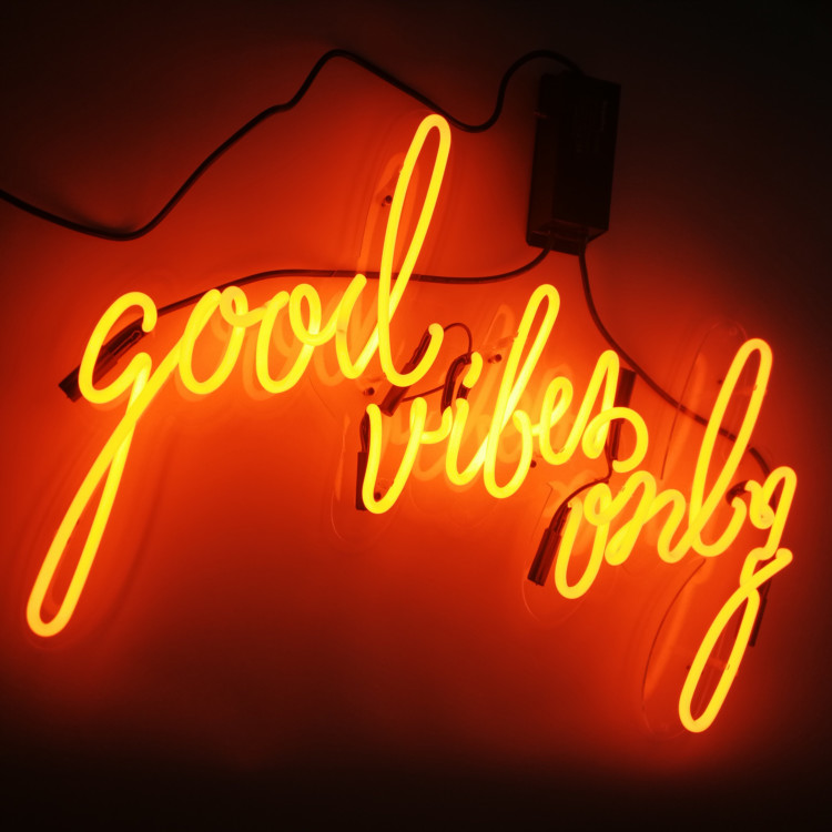 Buy cheap Bar Decoration 10kv Custom Neon Sign Good Vibes Only With Acrylic Board product