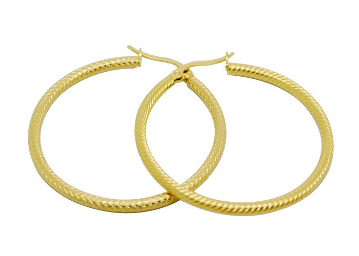Buy cheap 50mm Big Circle Male Hoop Earrings , Stainless Steel Gold Earrings product