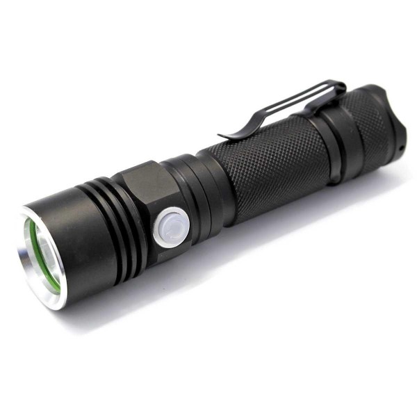 Buy cheap TC10 Rechargeable 200LM LED 3-Mode White Flashlight with USB Cable- Black (1 x 18650) product