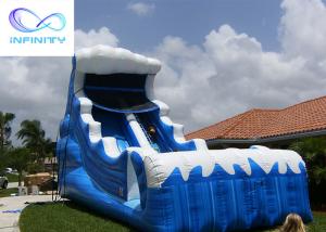 Buy cheap Commercial 6.5 Meters High Blue Wavy Inflatable Water Slide For Outdoor Summer Fun product
