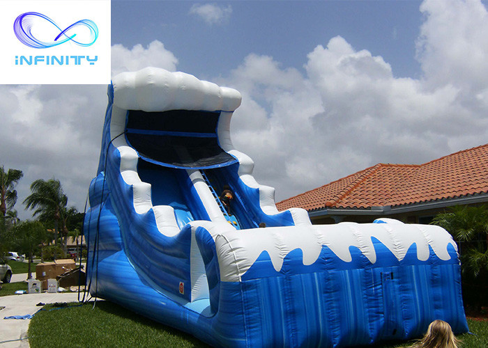 Buy cheap Commercial 6.5 Meters High Blue Wavy Inflatable Water Slide For Outdoor Summer Fun from wholesalers