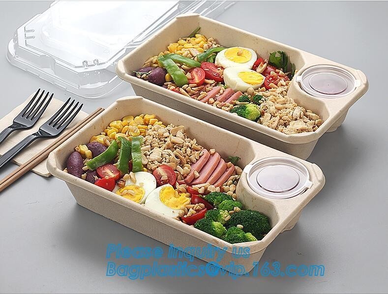 Buy cheap Biodegradable Microwave Bamboo Sugarcane Bagasse Food Container,Eco friendly disposable sugarcane food container with li from wholesalers
