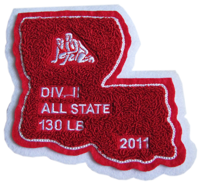 Buy cheap Simple Design Chenille Sports Patches 3 Inches High Heat Cut Border product