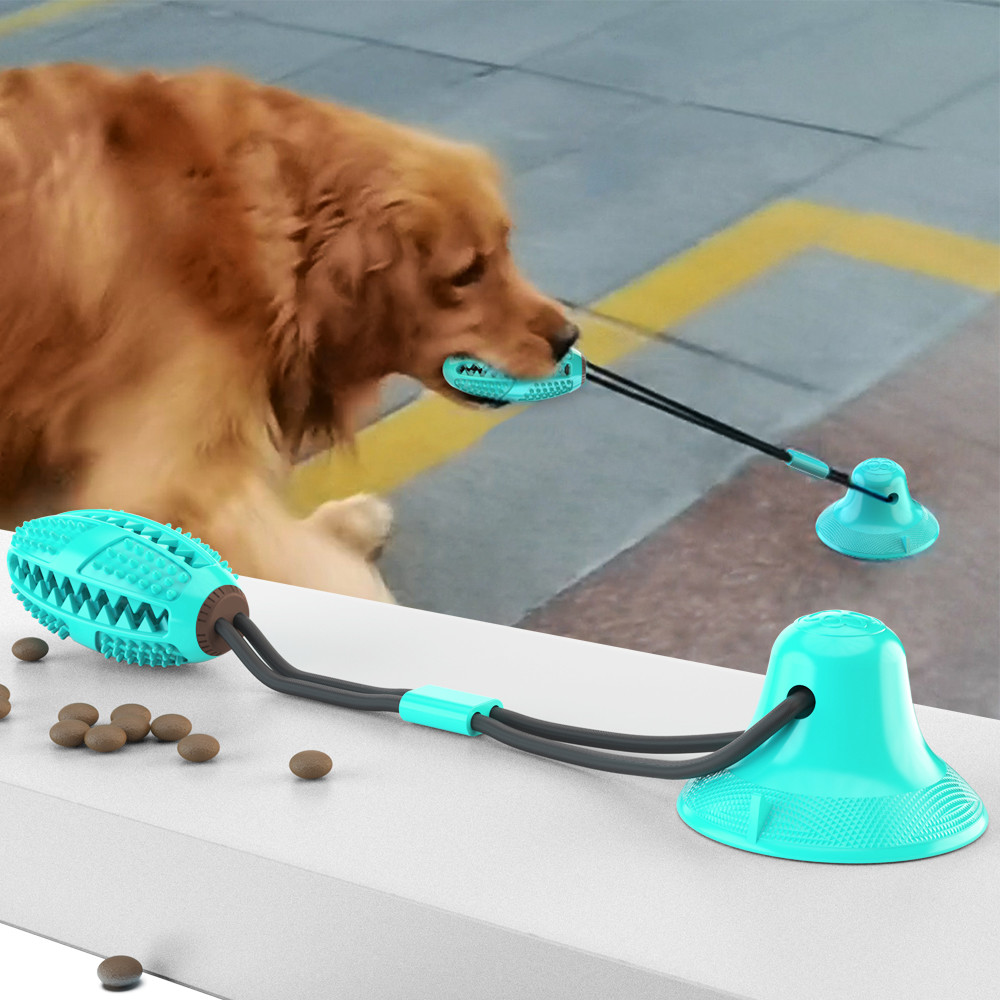 Buy cheap Elastic Dog Chew Teeth Cleaner Toy / Food Dispensing Dog Suction Pull Toy OEM 400mm from wholesalers