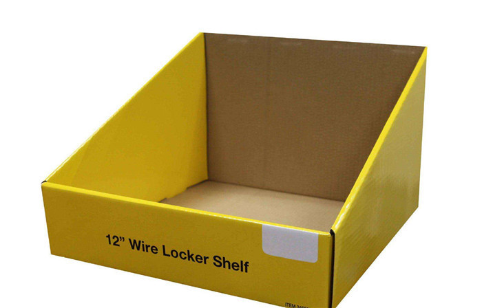 Buy cheap Litho CMYK Custom Printed Display Boxes Clay Coated Paper Yellow from wholesalers
