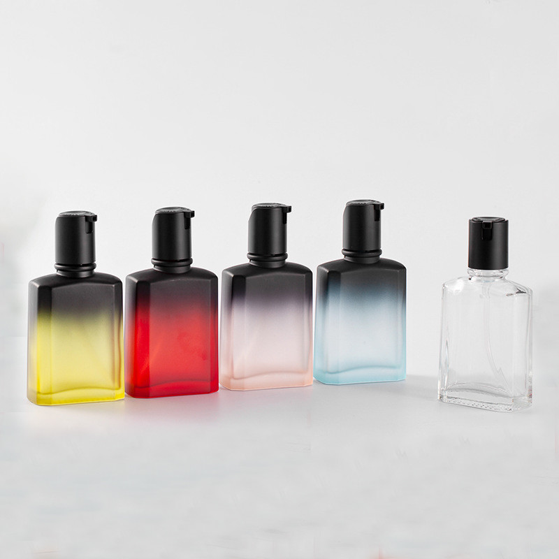 Buy cheap 30ml 75ml Empty Glass Perfume Essential Oils Bottle With Frosted Black Gradient to Colour from wholesalers
