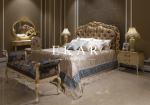 Buy cheap Italian Luxury Antique Carved Wood Fabric Bed Bedroom Furniture from wholesalers