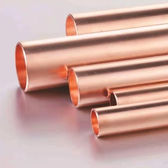 Buy cheap 6 - 10mm Copper Metal Pipe 1/2 Straight Tube Hairline For Construction product