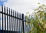Buy cheap press point spear powder coated satin black steel fence 2100mm x 2400mm from wholesalers