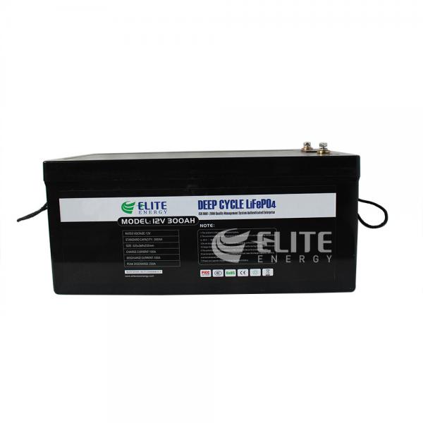 Quality Rechargeable 12V 300Ah 3840Wh RV LiFePO4 Battery Solar Power Supply for sale