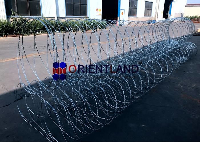 Buy cheap Long Triple Coil Concertina Wire Fencing , Pyramid Razor Blade Wire Fence from wholesalers
