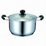 Buy cheap Stainless Steel Cookware with Bakelite Side Handle, Tempered Glass Lid and Ball Knob from wholesalers