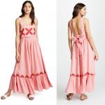 Buy cheap 2018 Pink Linen Embroidery Women Maxi Dress Summer from wholesalers