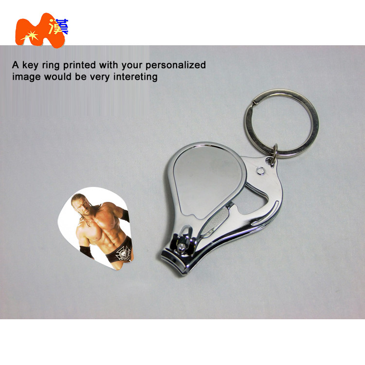 Sublimation Nailnippers Personalized Metal Keychains With Name And Logo DIY Gift