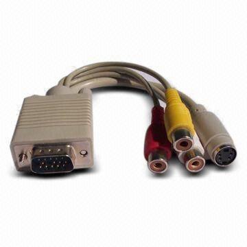 Buy cheap VGA Cable to RCA Plug Adapter/PC Cable Assembly with HDB15 to DVI Interface from wholesalers