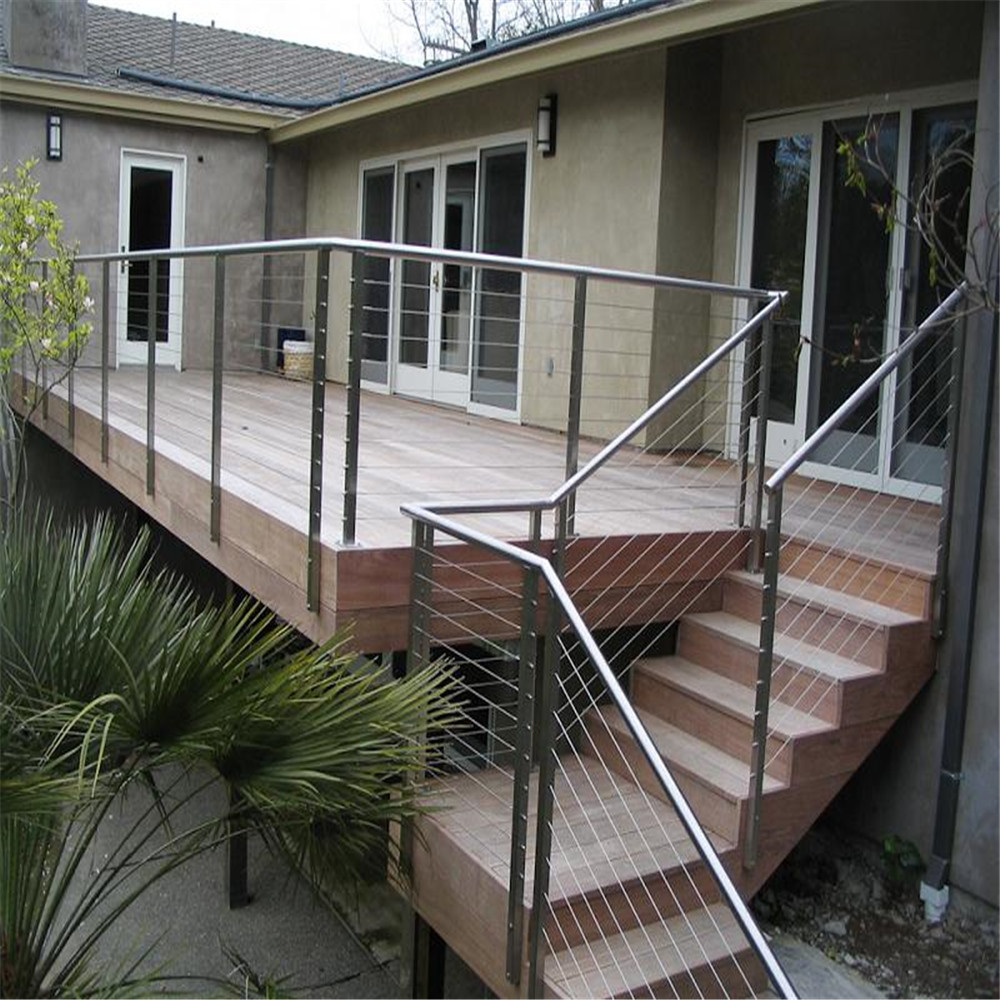 Buy cheap Galvanized steel deck railing with 4mm wire rope design from wholesalers