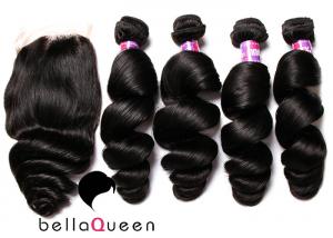 Buy cheap 8A Loose Wave Virgin Indian Hair Human Hair Extension 8-30" Length product