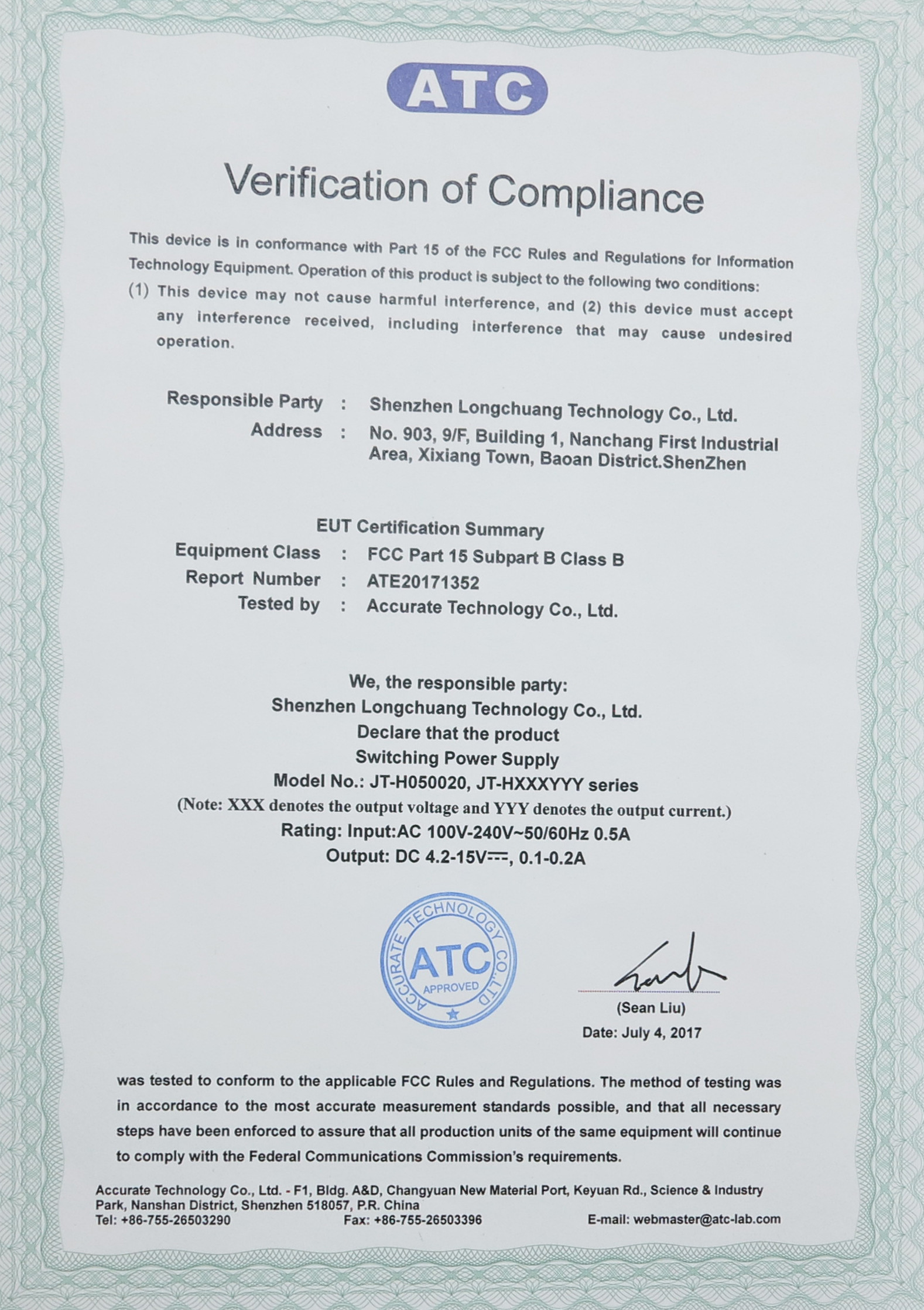 DongGuan G-king Electronics Co.,Ltd Certifications