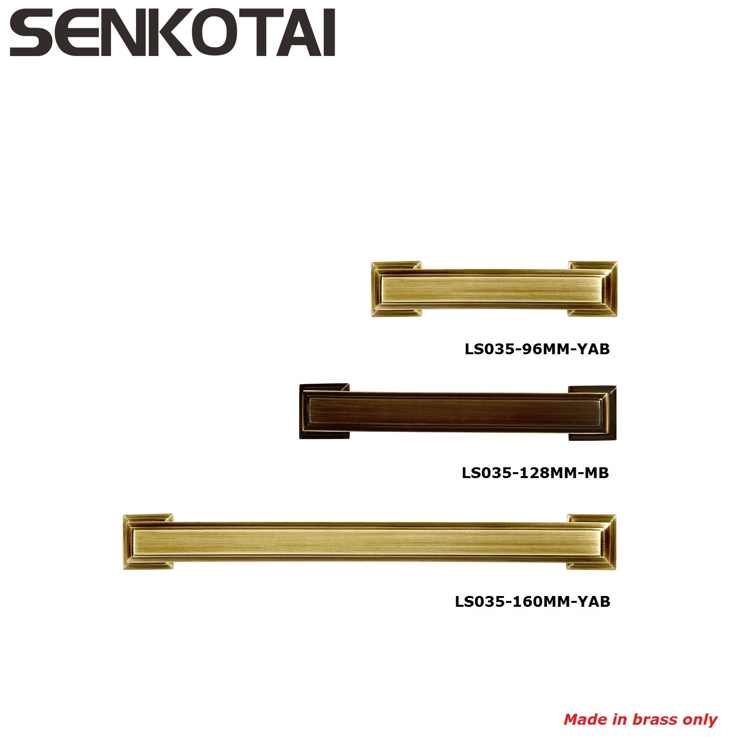 Buy cheap Brushed Brass Cabinet Handles-  Inches Total Length - Satin Brass Drawer Pulls, Moder from wholesalers