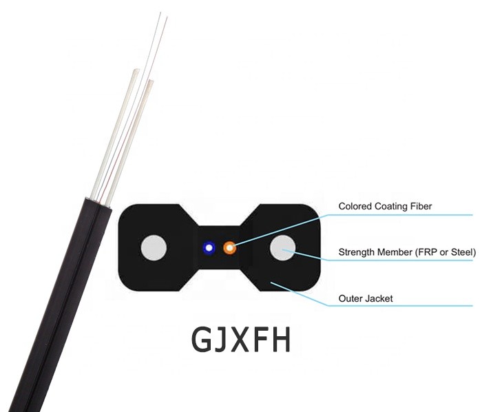 Buy cheap FTTH Outdoor 1/2/4/8/12 Cores G652D/G657A1/2 Single Mode GJXFHA Bow-type Drop Cable from wholesalers