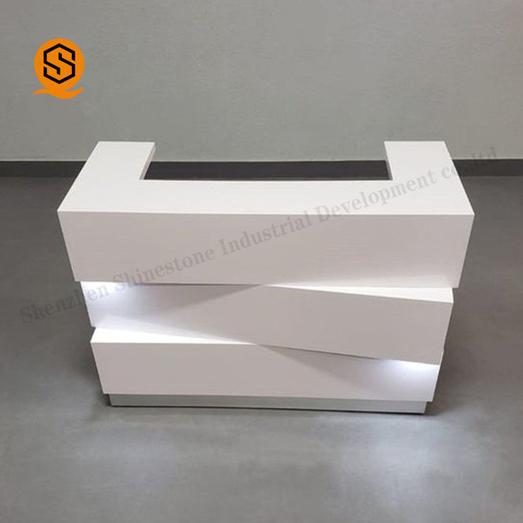 Buy cheap Modern Artificial Stone Salon Reception Counter Light Up Reception Desk from wholesalers
