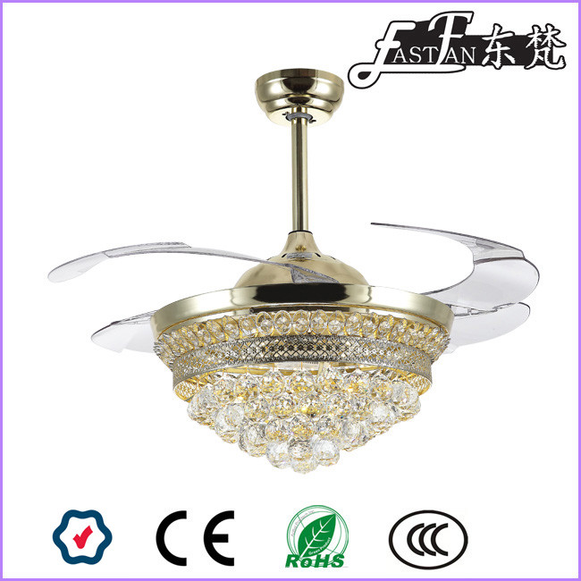 Buy cheap East Fan 42inch Retractable Blade crystal Ceiling Fan with light Modern ceiling fan light from wholesalers