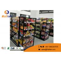 Grocery Customized Shop Display Fittings Rust Resistance Black Gondola Shelving