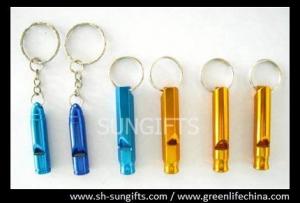 Buy cheap Colorful metal whistles with key ring product