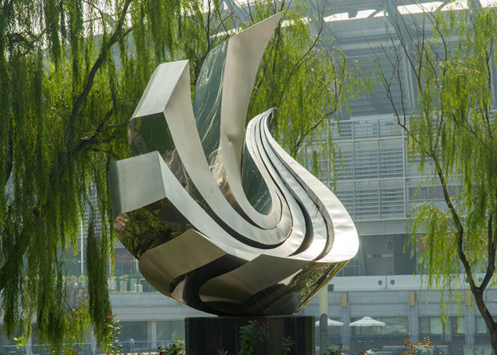 Buy cheap Large Polished Stainless Steel Sculpture , Outdoor Metal Sculpture For Garden product