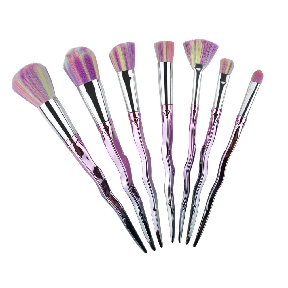 Buy cheap Fantastic Cosmetic Rainbow Makeup Brush Set 7pcs Bristles And Plastic Handle from wholesalers