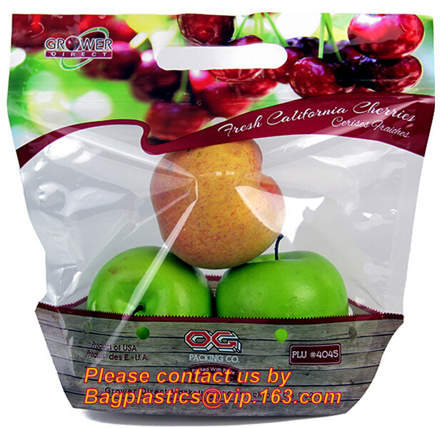 Buy cheap Slider Zipper Fruit Vegetable Bags, Customizable Stand Up With Handle Packing Bag, Fruits Storage Packaging from wholesalers