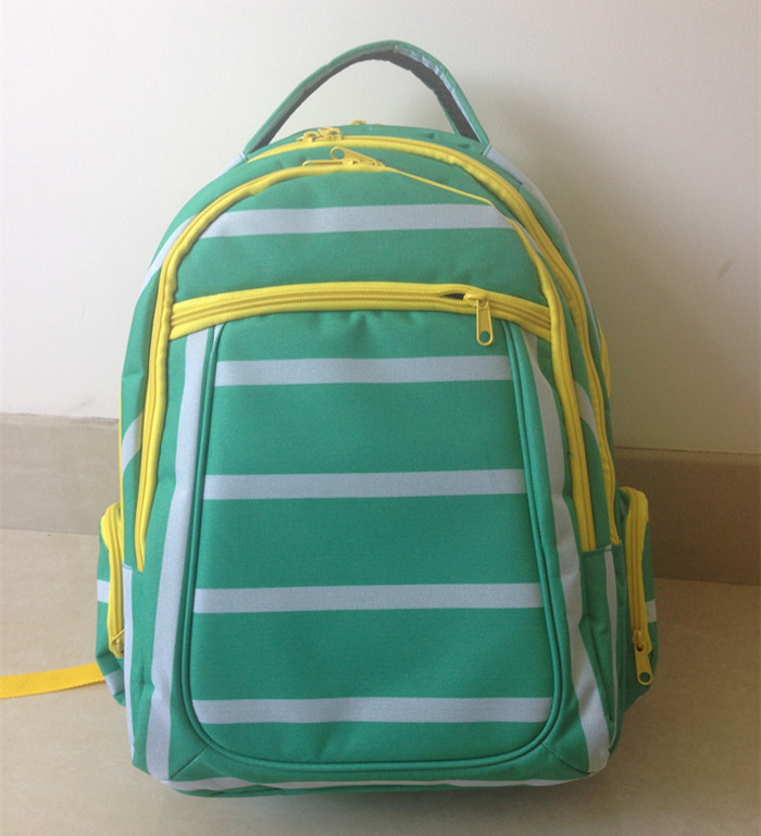Buy cheap OEM ODM Green White Polyester Striped High School Backpacks with Laptop Pocket product