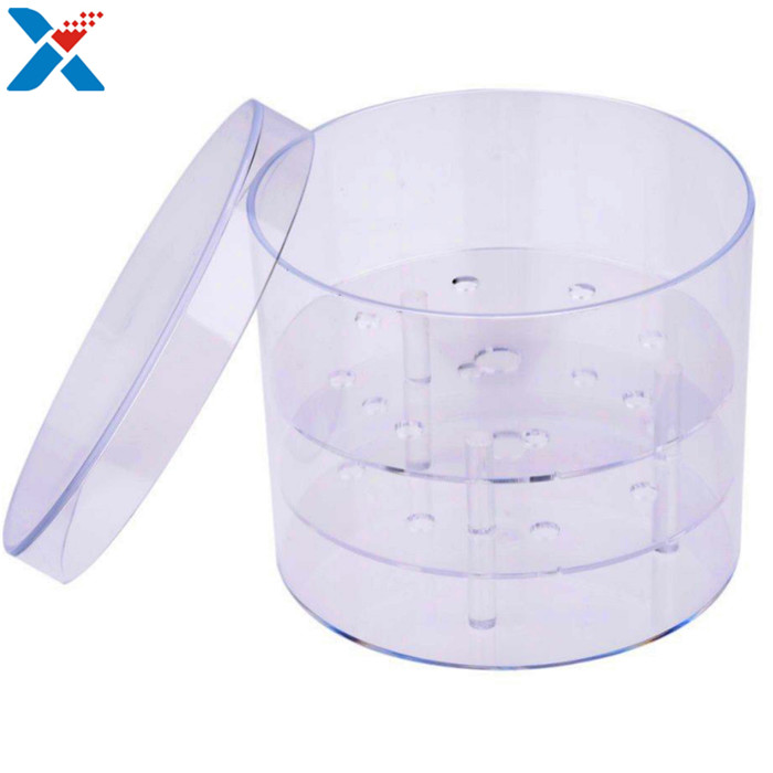 Buy cheap Waterproof Acrylic Flower Box Makeup Organizer Holder Round Shape ROHS Approval from wholesalers