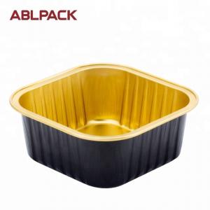 Buy cheap 150ML Food Packaging Square Aluminium Foil Containers Micowavable Food Container Dessert Cup With Lids product