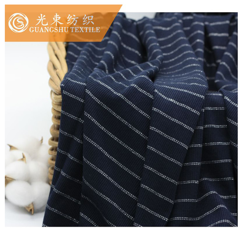 Buy cheap china supplier cotton viscose silver spandex yarn dyed  rib knitting fabric for fashionable cloths from wholesalers