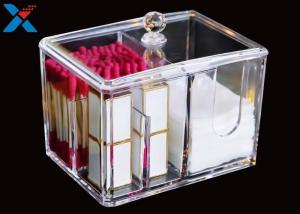 Buy cheap Transparent Square Acrylic Box , Acrylic Cotton Box Lipstick Display Stand product