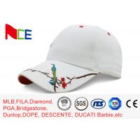 Buy cheap Flowers / Birds Embroidered Baseball Caps , White Cotton Canvas Baseball Hat product