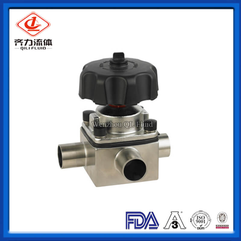 Buy cheap Stainless Steel  Diaphragm Valve Manual Three Way Welded For Driving Flow Control from wholesalers