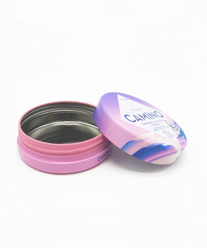 Buy cheap Child Resistant Gummy Round Tin Boxes With Lids CBD Products Packaging from wholesalers
