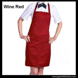 Buy cheap Polyester wine red advertisement apron ready for logo printing men women tool accessory product