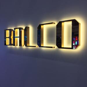 Buy cheap Electroplating Gold Mirror Metal Backlit Letter Sign M4 Screw Mount product