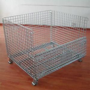 Buy cheap Galvanized Folding Wire Cage 1.5T Stackable Storage Cages product