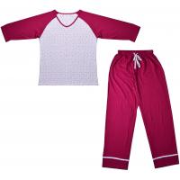 Buy cheap Embroidered Womens Cotton Knit Pajamas / Ladies Loungewear Sets Any Color Available product