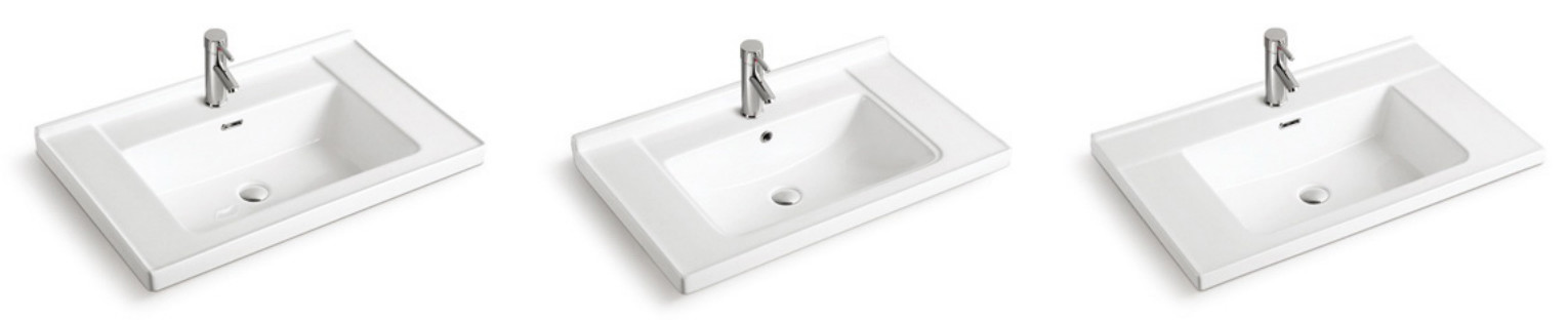 Buy cheap Easy Clean Ceramic Body Art Wash Basins 100 Cm Rectangular Countertop Bathroom Sinks from wholesalers