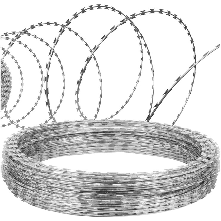Buy cheap 900mm Razor Sharp Barbed Wire Galvanized Metal Coil Thermal Bto-22 from wholesalers