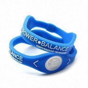 Buy cheap Silicone Bracelets with Two Visible Hologram Disks, Customized Colors and Designs are Accepted from wholesalers