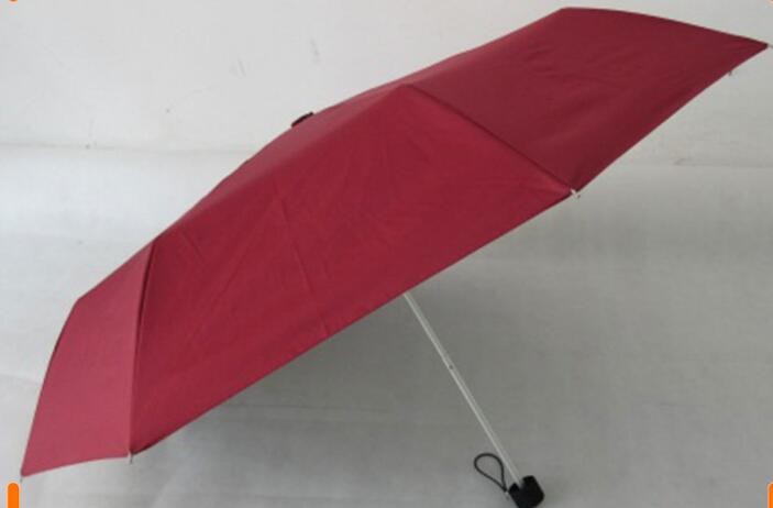 Buy cheap Red 3 Folding Tiny Travel Umbrella Manual Open Solid Color Pongee Fabric product