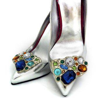 Buy cheap Special Irregular-shaped Shoe Clip/Charms, Decorated with Colorful Acrylic Stones from wholesalers