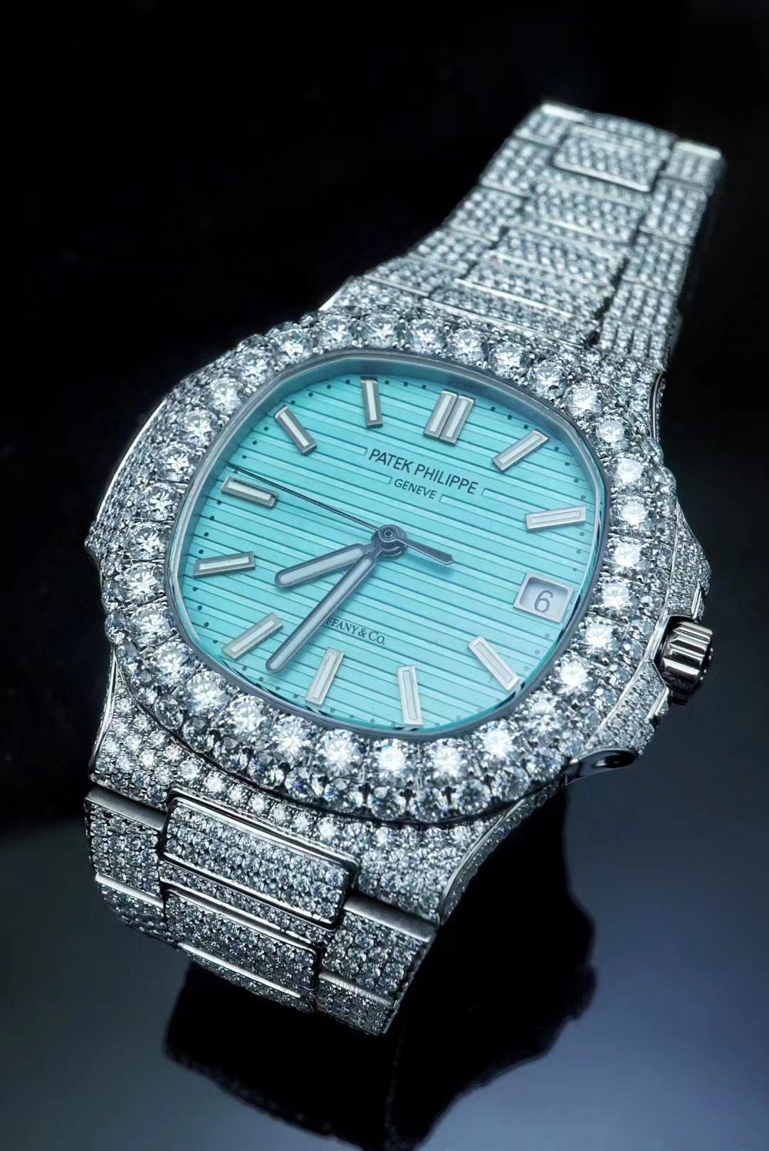Buy cheap Patek Philippe Iced Out Moissanite Watch DEF VVS Moissanite Studded Watch product